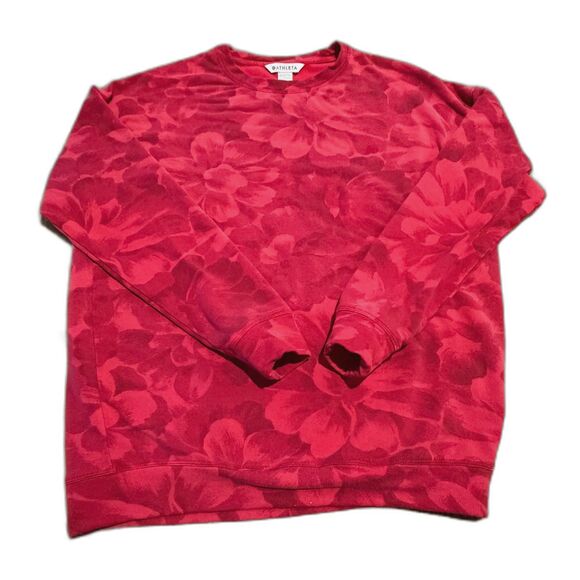 Athleta Balance Pullover Sweatshirt Red Floral Size XS - Picture 1 of 6